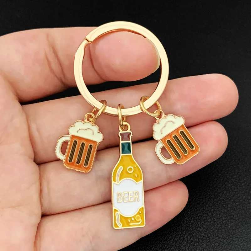Enamel Keychain Beer Key Ring Beer Cup Red Wine Key Chain Bar Souvenir Gift For Women Men Handbag Accessorie Car Hanging JewelryX240919