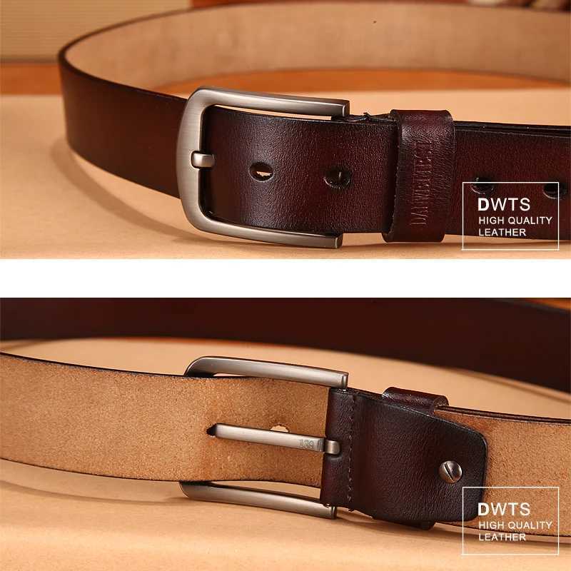 Mens leather belt mens high-quality leather belt mens real belt luxurious pin buckle fancy retro jeans mens belt W240920