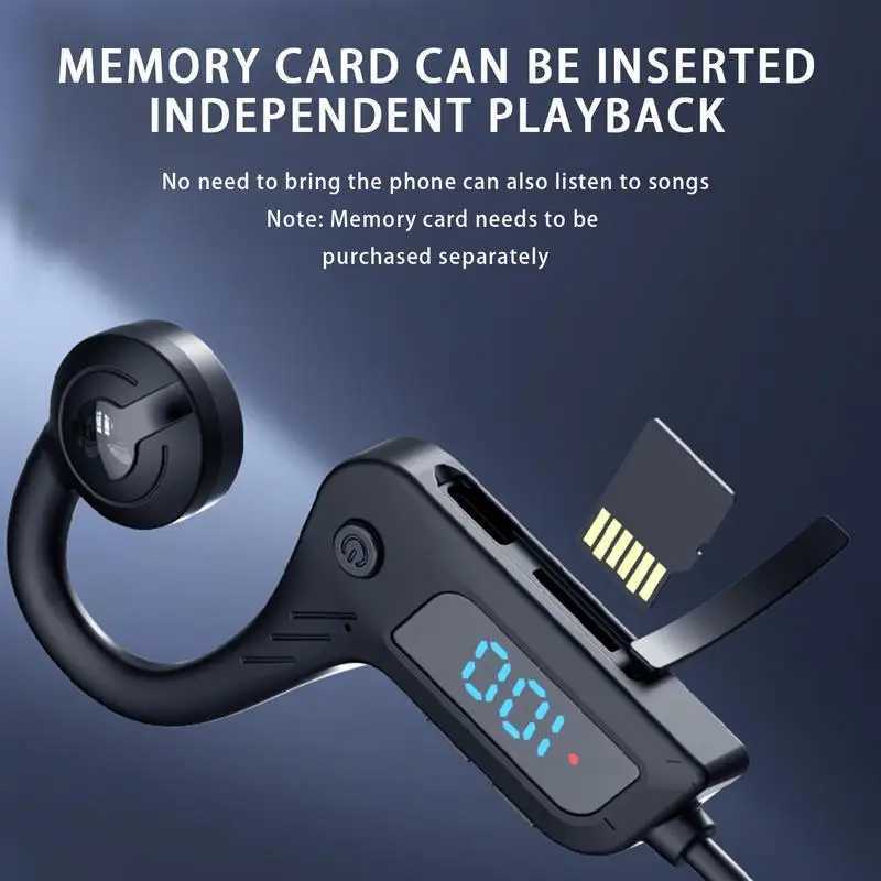 Open Ear Earbuds Digital Display Earbud In-Ear Headphones Noise Canceling Blue Tooth Earbuds Wireless For Running Sports Gym C M240920