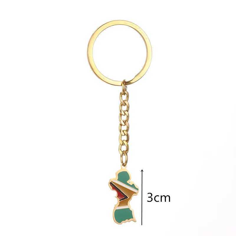 Stainless Steel Guyana Map Flag Keychain Women Girls Guayana Jewelry Republic of GuyanaX240919