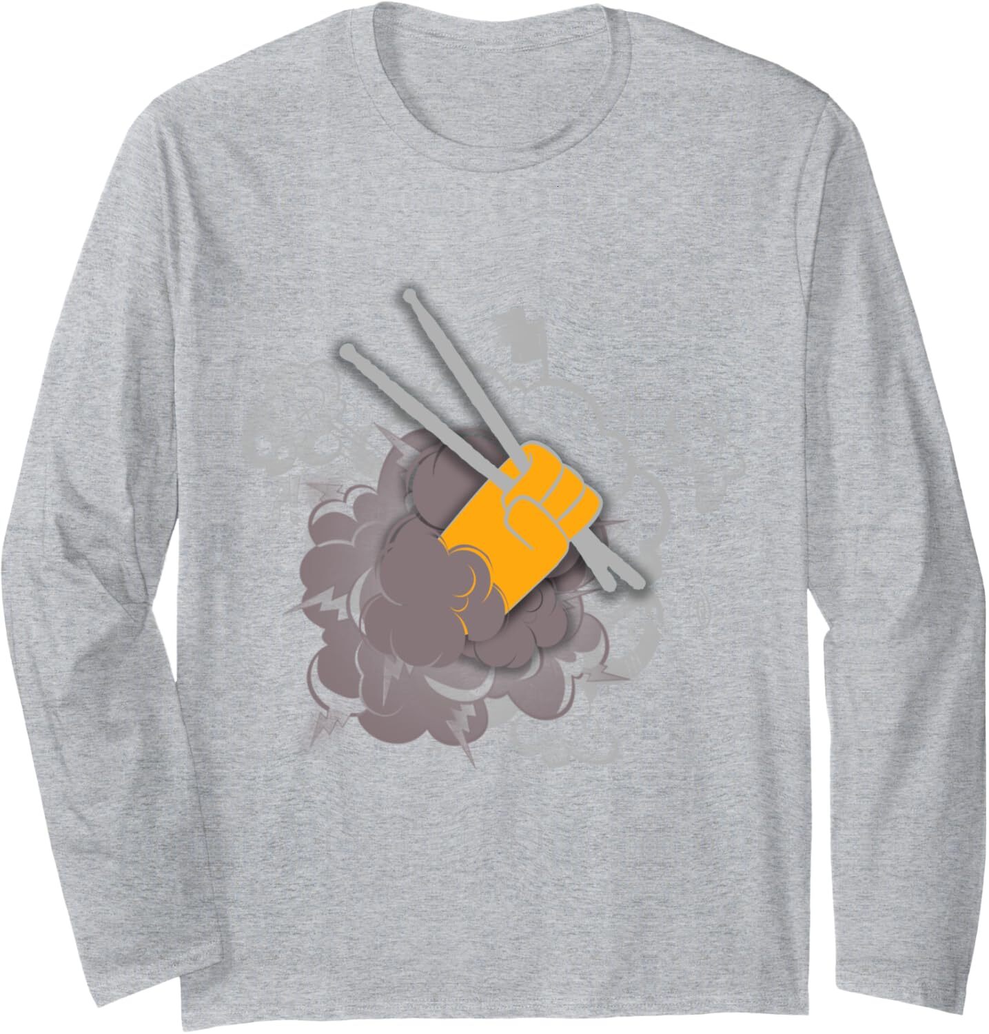 Long Sleeve Shirts for Men sweatshirt Drums Drumsticks Funny Cool Musical Gift For Drummer Long Sleeve Tee Streetwear Casual tops clothes