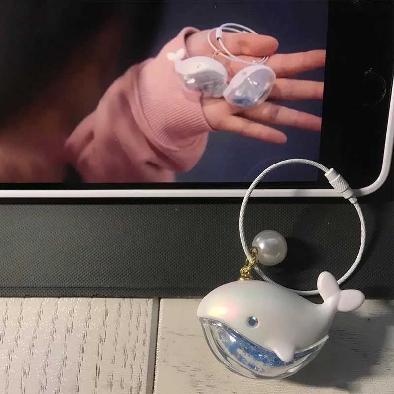 Funny Dolphin Keychain With Liquid For Car Keys Kawaii Whale House Pendant Keyring Girls Handbag Key Chains Jewelry GiftsX240919