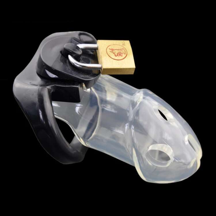 CB6000 Male Chastity Device, Lockable Cock Cage With 3 Sized Penis Rings