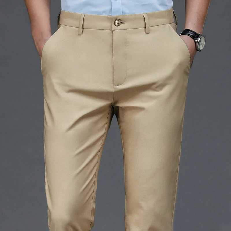 Mens smart casual pants stretch sports mens fast drying Trouser Spring and Autumn full length straight office black navy work pants W240919
