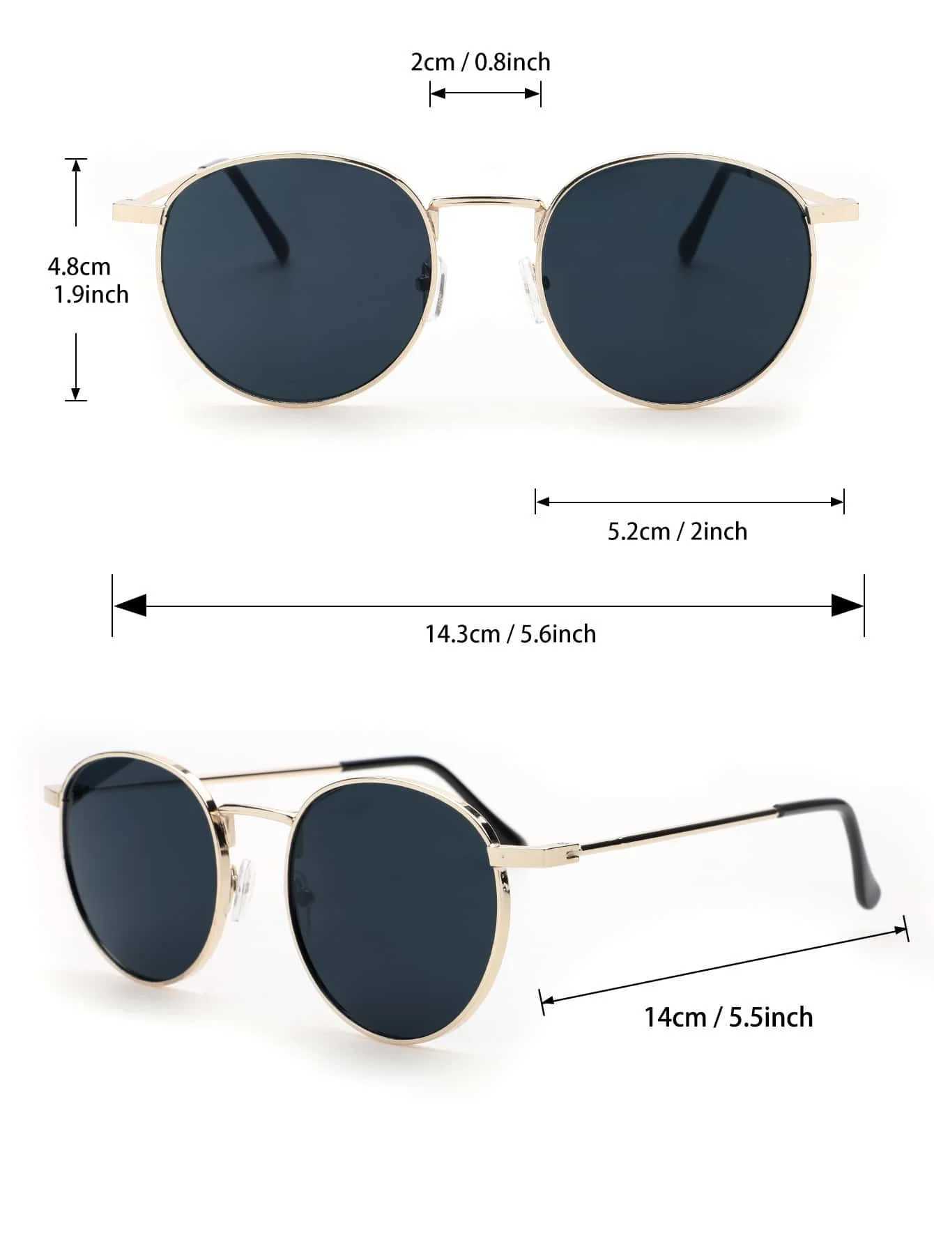 1PC Unisex Metal Round Frame Vintage Y2K Casual Sunglasses For Outdoor Daily Vacation Driving Clothing AccessoriesX240920