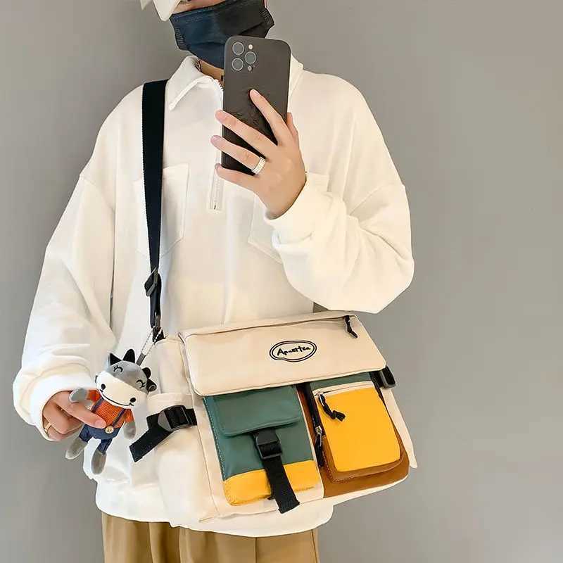 Waterproof Nylon Messenger Bag High Quality Womens Handbags Shoulder Bags Splicing Designer Crossbody Bags for Men Pouch Bolsas Z240919