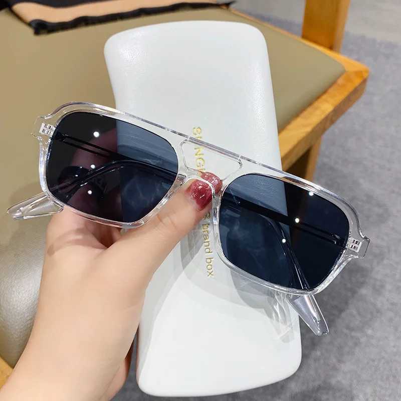 Double Bridges Women Sunglasses Fashion Pink Gradient Eyewear Vintage Hollow Leopard Blue Sun Glasses Men Shades UV400X240920
