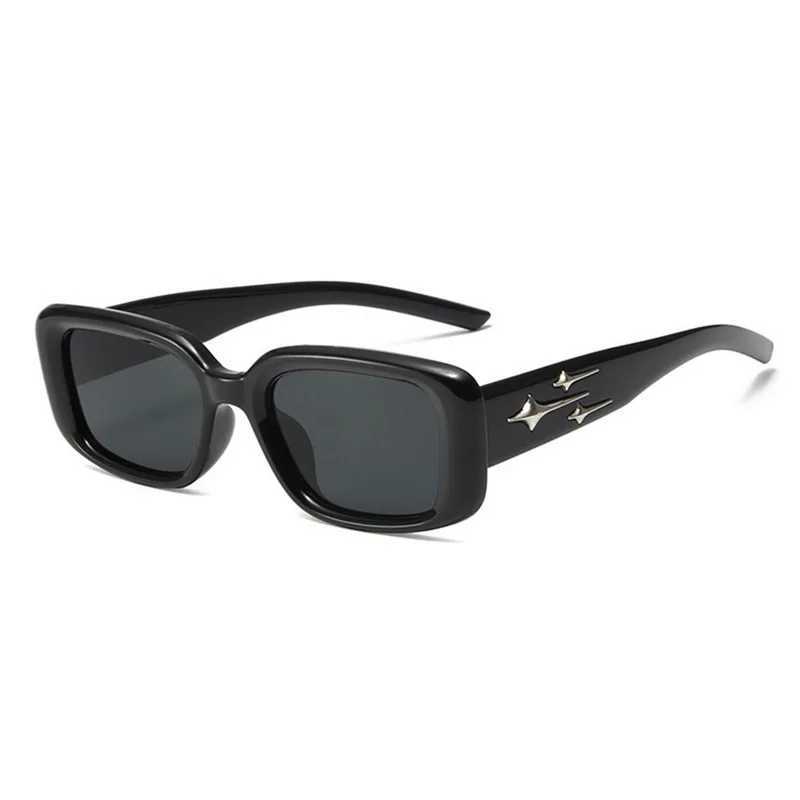 Y2k Star Small Square Black Frame Sunglasses Men Women Punk Sun Glasses Fashion Vintage Eyewear Fishing Driving Eyewear GlassesX240920
