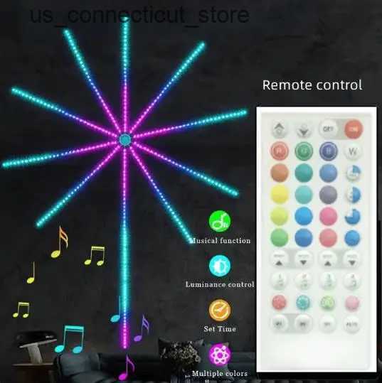 Novelty Lighting Fireworks LED Strip Lights RGB Meteor Firework Lamp Bluetooth APP Control for Wedding Christmas Party Holiday Christmas Lights L24091