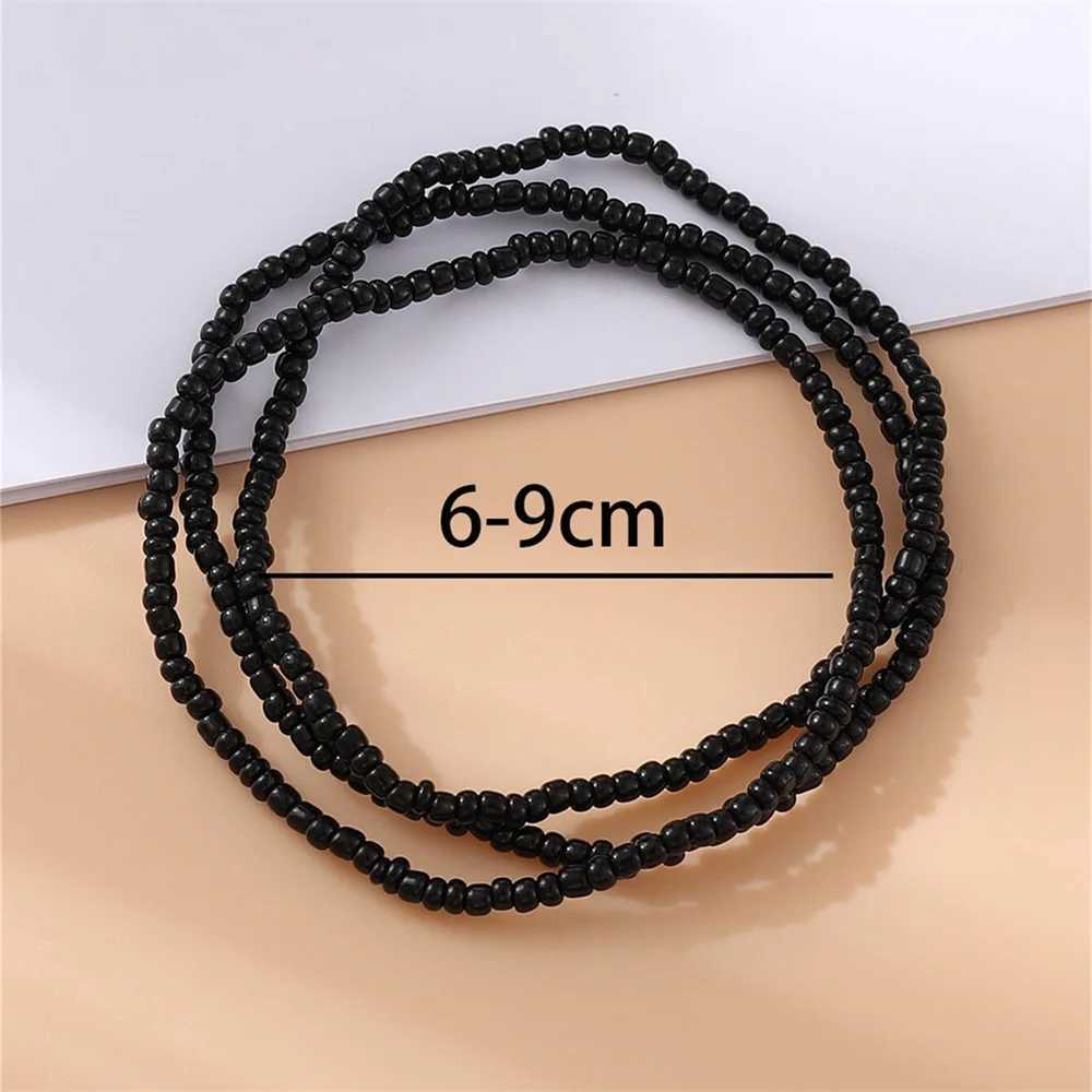 3pcst Vacation Beach Summer Bohemian Style Minimalist Elastic Beaded Anklet Jewelry For Women For Daily Decoration Y240920