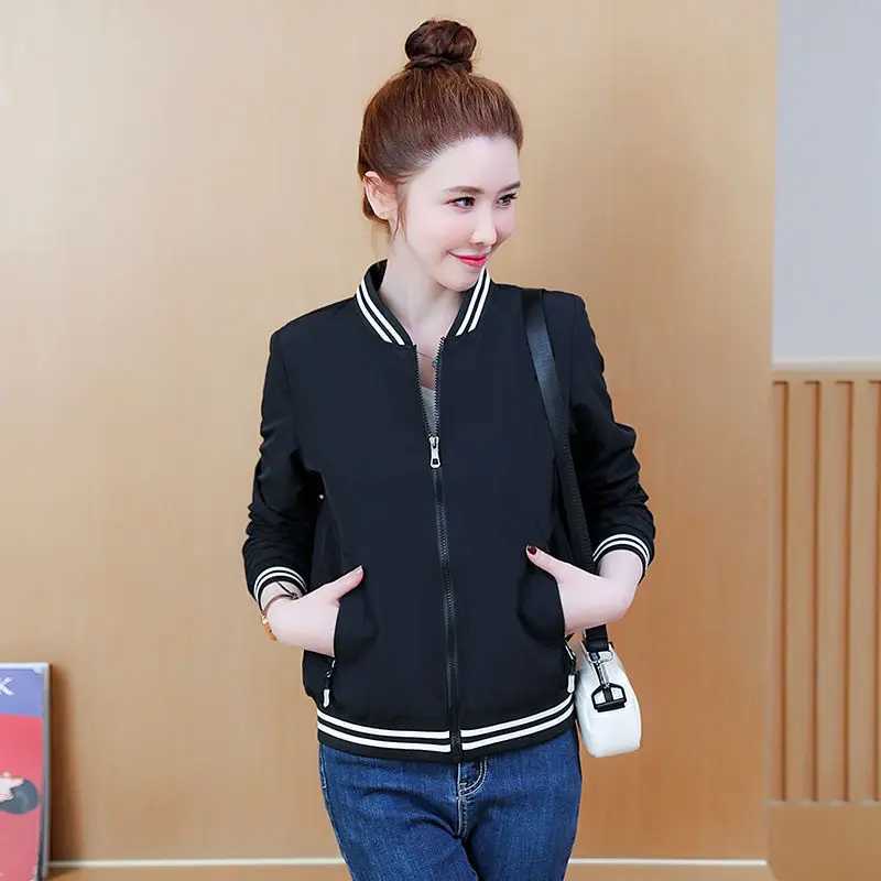 Womens Spring and Autumn New Small Jacket Short Small and Tall Wearing Baseball Jacket Loose Small Fragrant CoatX240920
