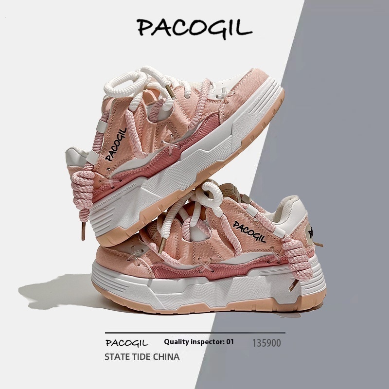 Thick soled round toe low top for women, 2023 summer autumn new Korean version sponge cake sneakers, fashionable and casual board shoes