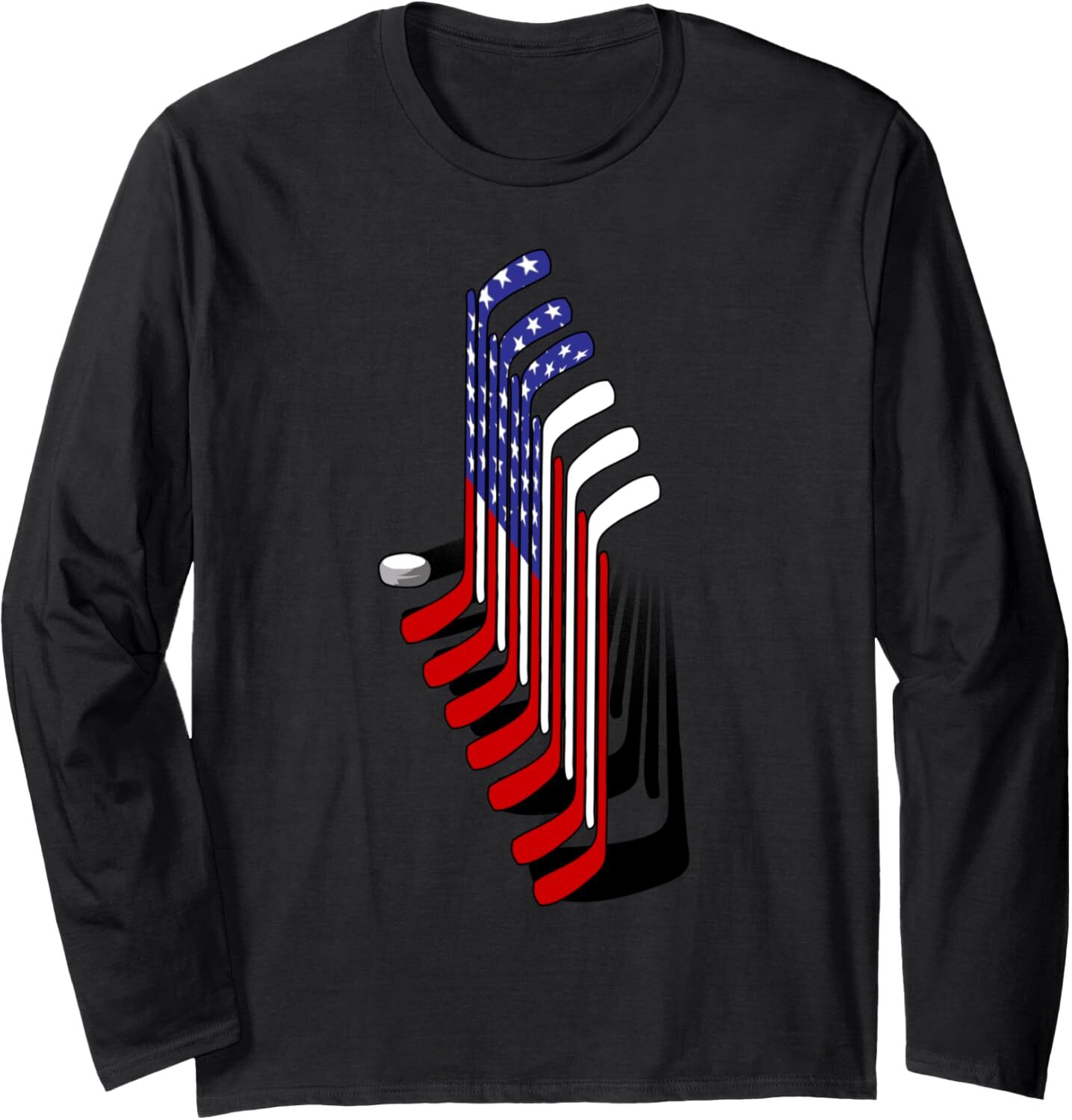 Long Sleeve Shirts for Men sweatshirt Ice Hockey, American Hockey Flag Sport Player Gift Long Sleeve Tee Streetwear Casual tops clothes