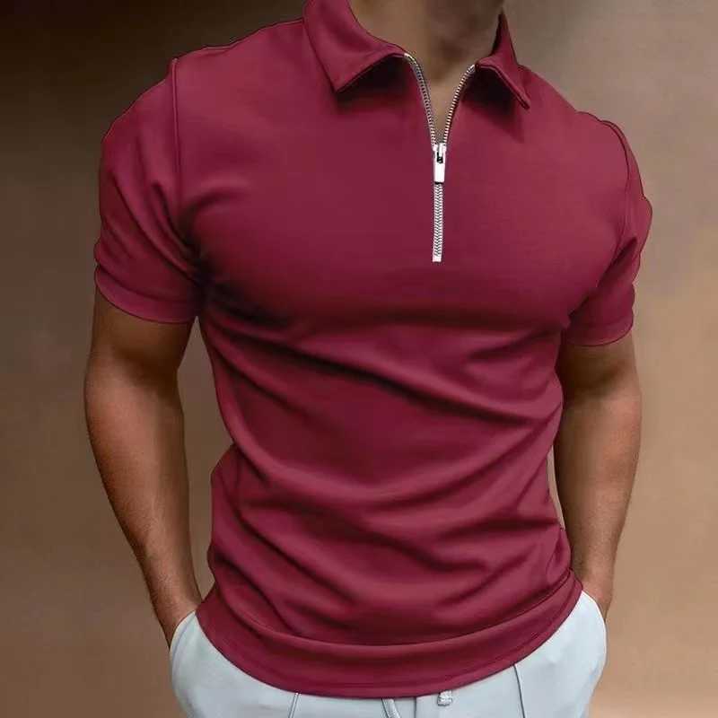 Mens new t-shirt classic short sleeved polo shirt summer casual T-shirt button up collar super large S-4XL casual polo shirtX240920