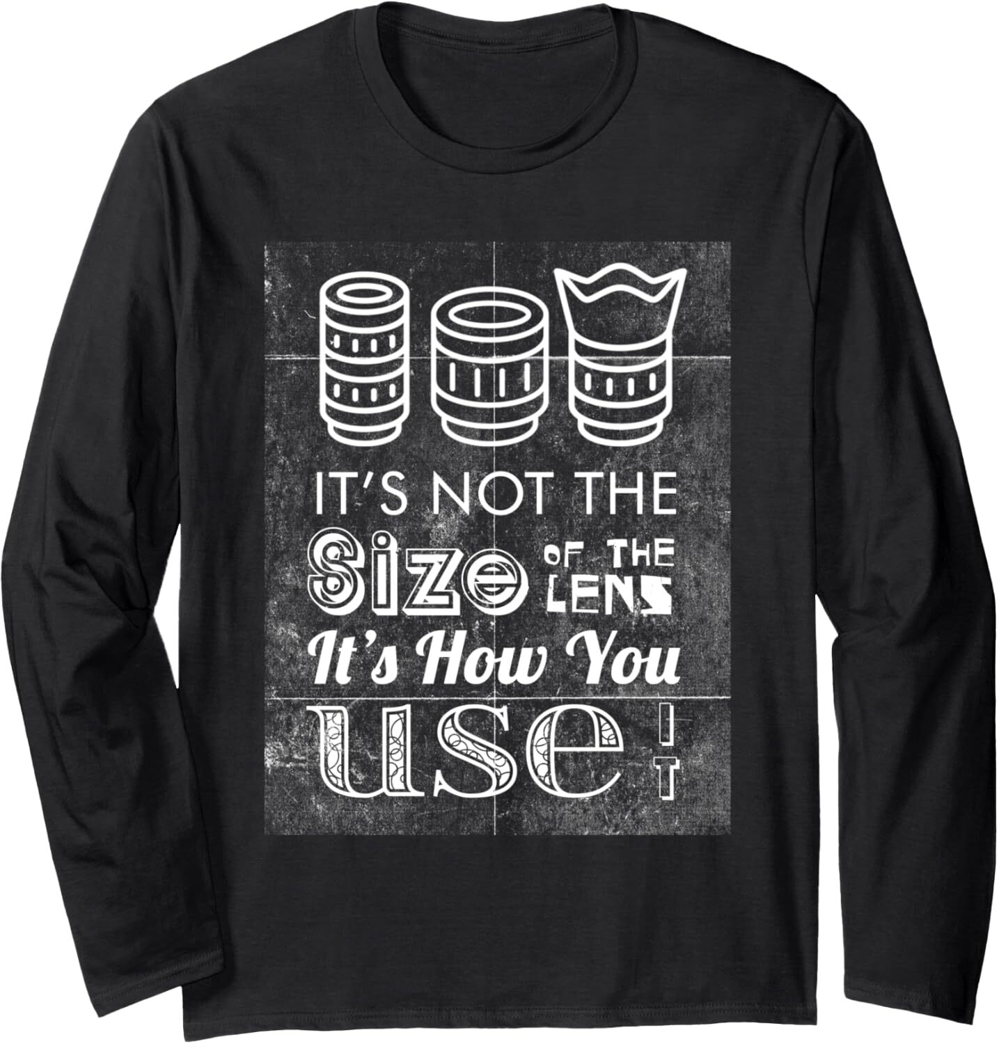 Long Sleeve Shirts for Men sweatshirt Its Not The Size Of Lens - Funny Photographer Gift Long Sleeve Tee Streetwear Casual tops clothes