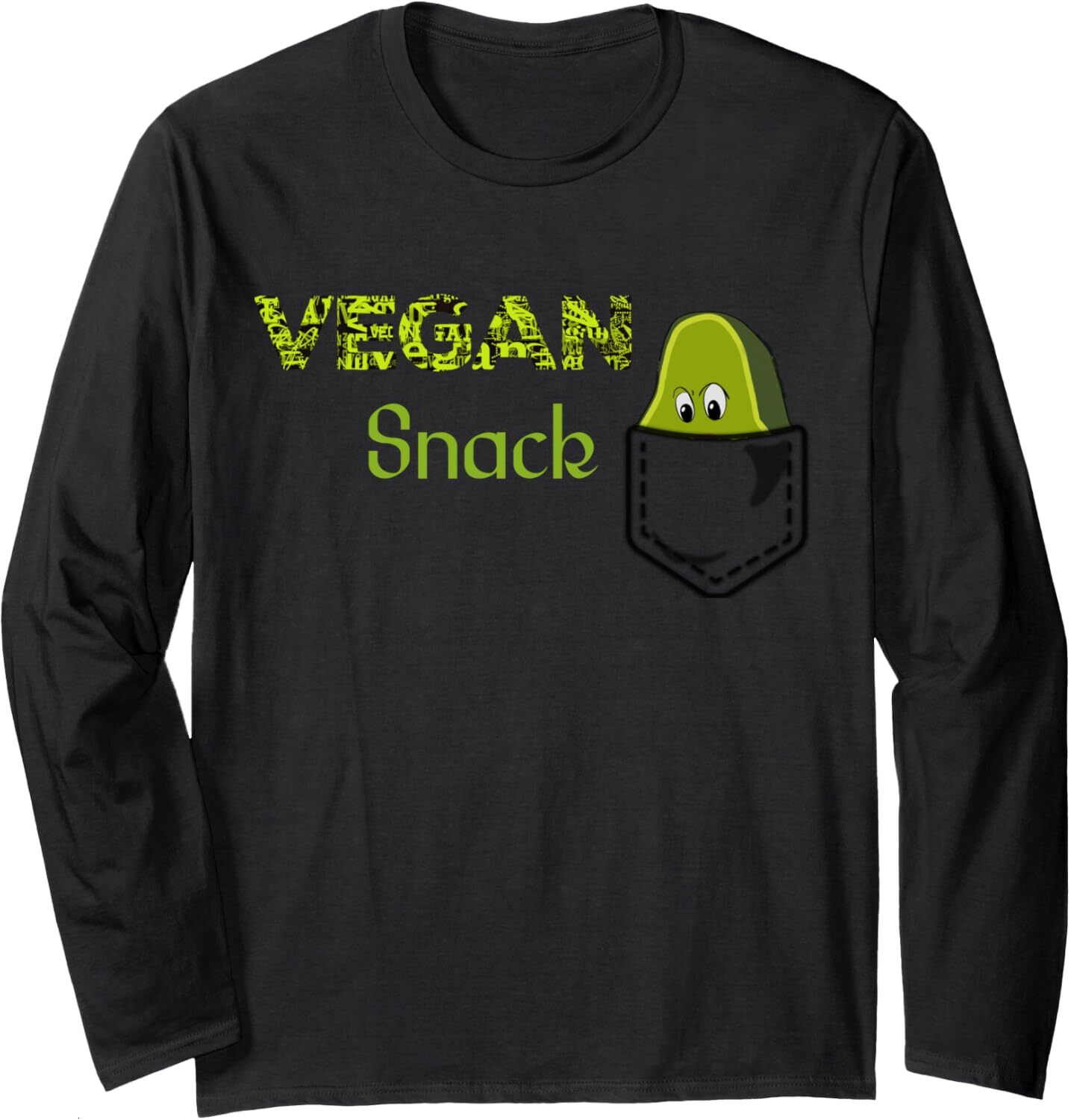 Long Sleeve Shirts for Men sweatshirt Cartoon Vegan Snack Avocado Fruit Healthy Food Pocke Long Sleeve Tee Streetwear Casual tops clothes