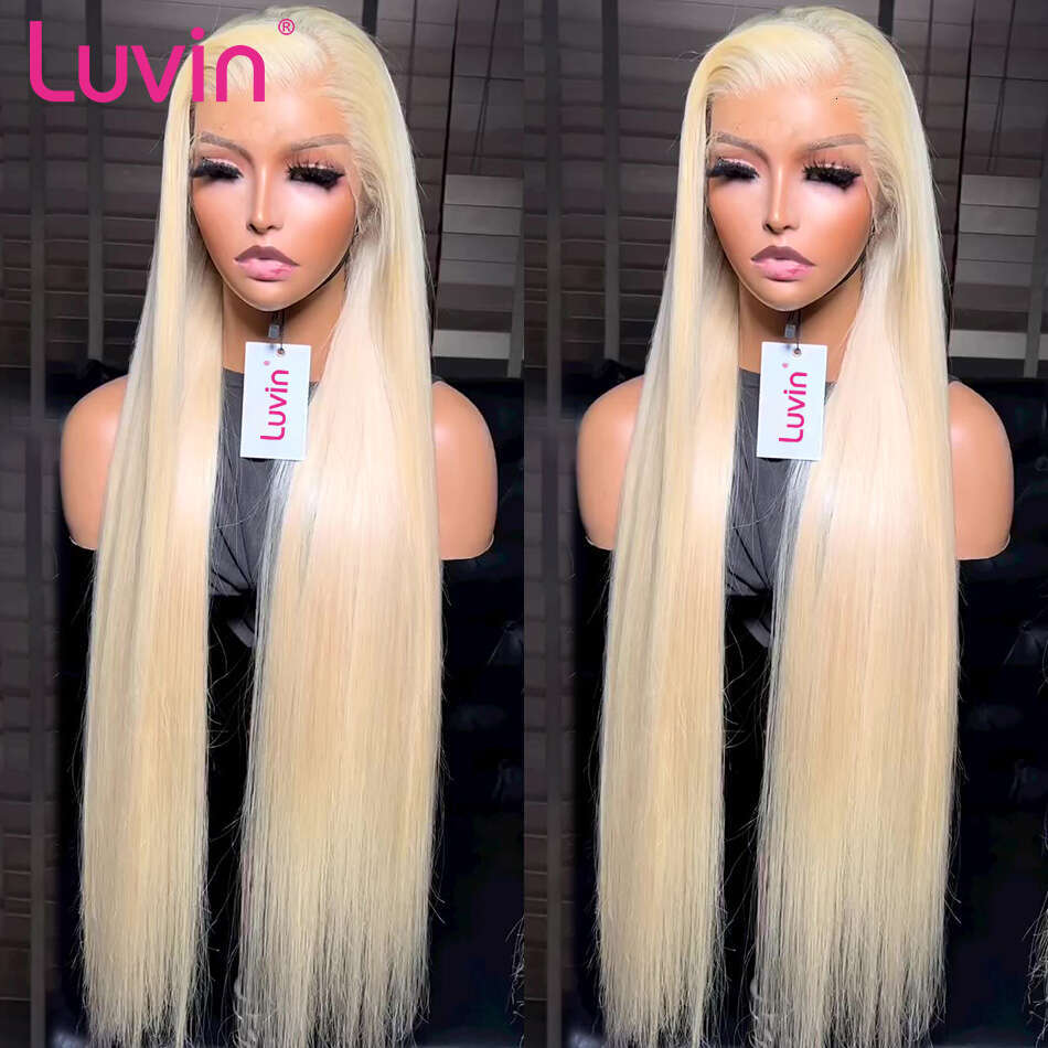 40 42 Inch 613 Honey Blonde Straight Transparent Front Wig 13x4 Lace Frontal Colored Human Hair Wigs For Women On Sale