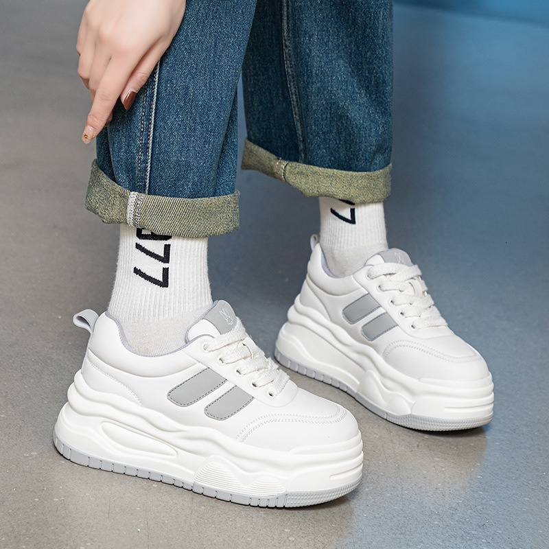 Ugly and Cute Big Head Bread Female 2024 Spring Versatile Student Thick Sole Heightening Sports Small Crowd Casual Board Shoes Trend