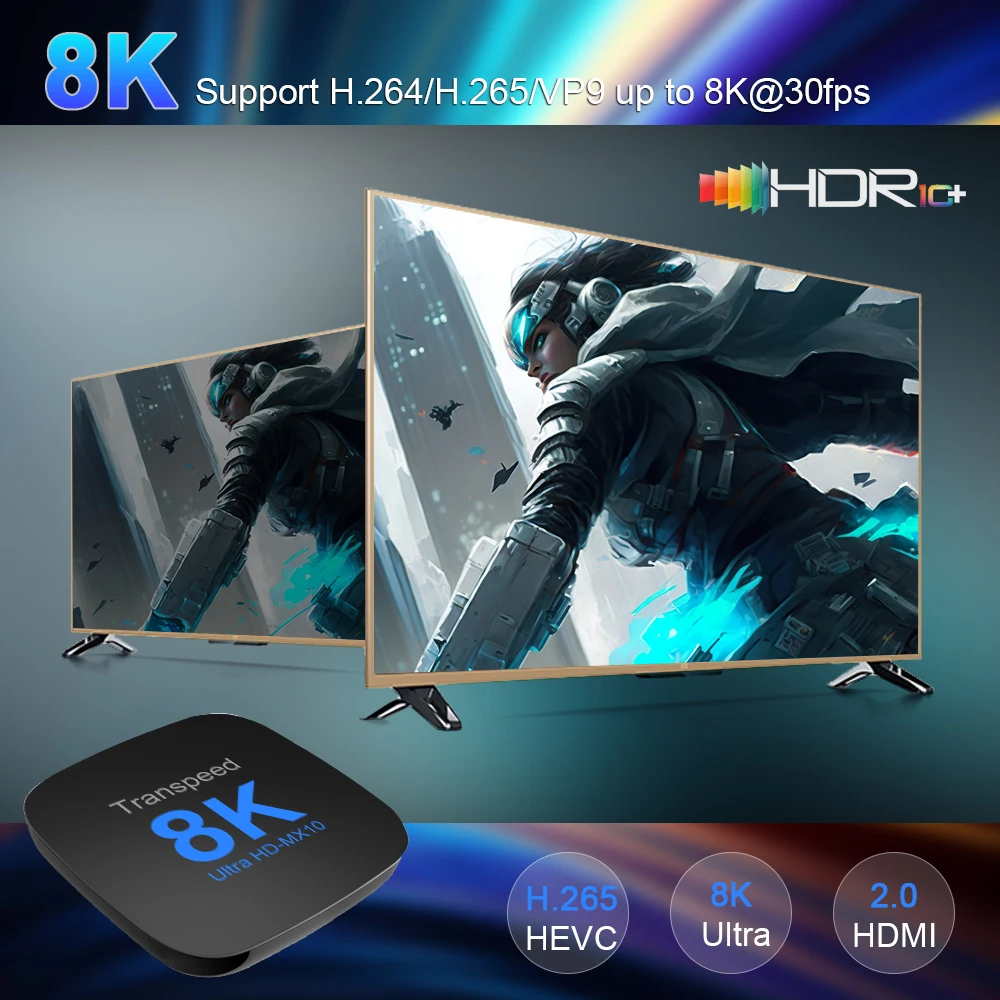 Transpeed Android 13 TV Box ATV Dual Wifi with TV Apps 8K Video BT5.0+ RK3528 4K 3D Voice Media Player Set Top Box