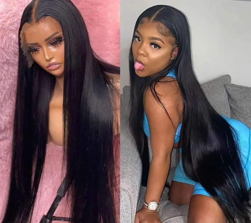 30 36 Inch 13x4 Bone Front Human Hair Brazilian 13x6 Straight HD Lace Frontal Wig 5x5 Closure Glueless Wigs