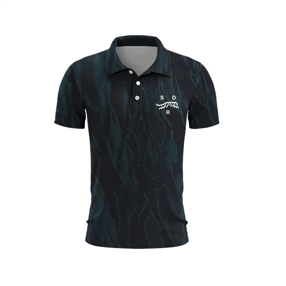 Tiger Woods Golf Shirt Sun DAY Red Undercurrent Print Mens Summer Tshirt Quick Dry Club button Polo shirt 240919