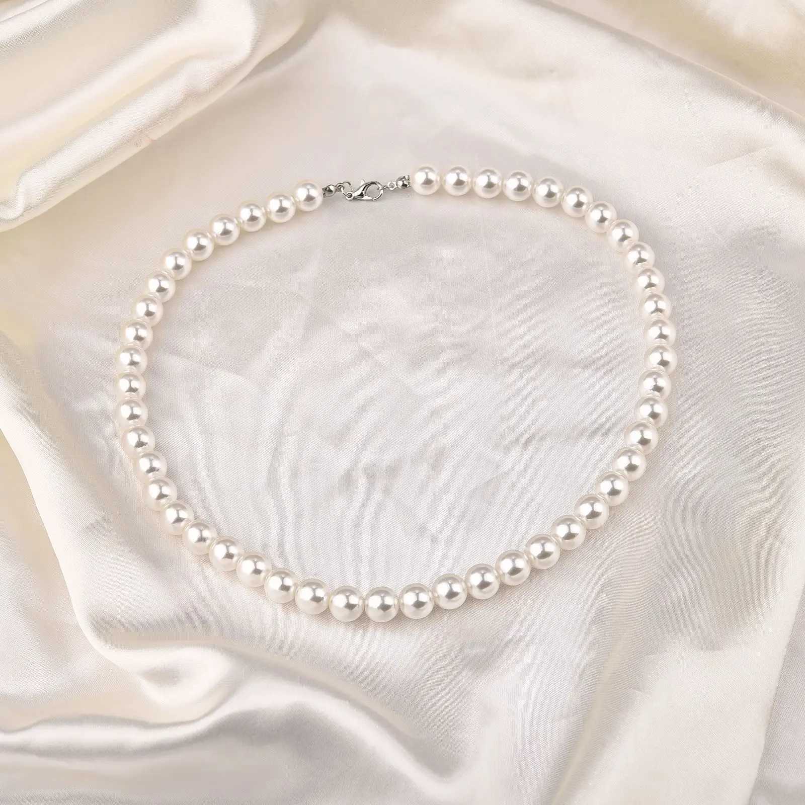 Vintage Style Simple Natural Freshwater Pearl Chain Necklaces For Women Wedding Love Gift Necklace Fashion Glamour JewelryX240919