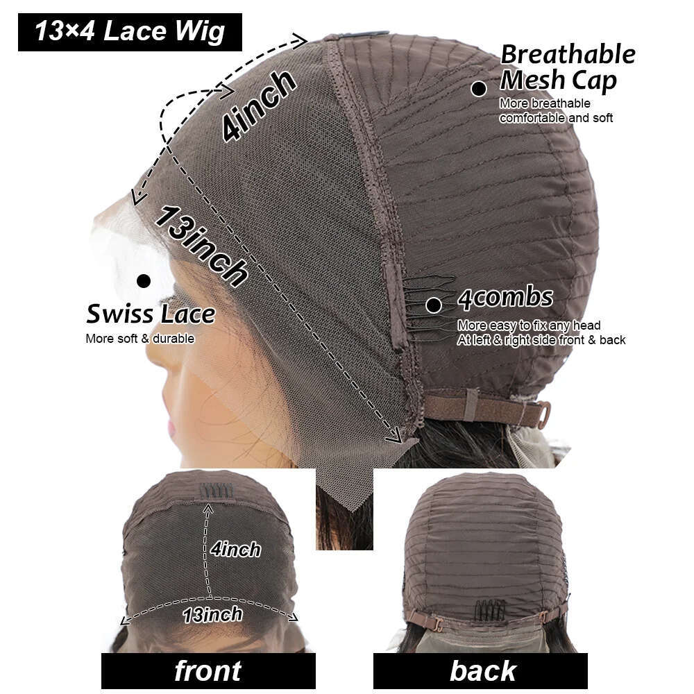 13x4 Curly Front 200% Density Deep Wave Short Bob Wig Transparent Lace Frontal Wigs Human Hair