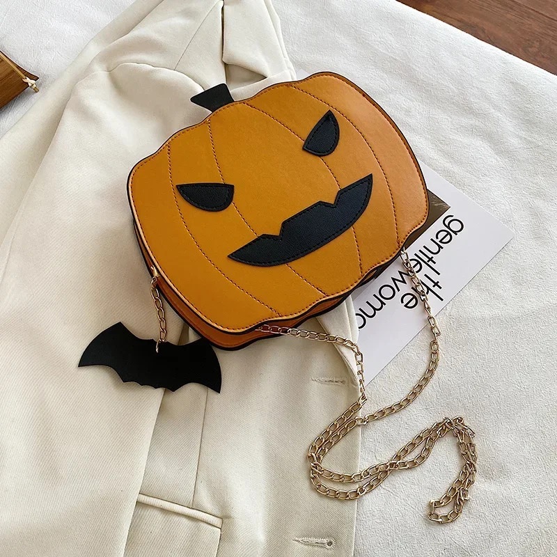 2025NEW Halloween Fun Pumpkin Fashionable trend Personalized Creative Trendy fashion Single Shoulder Women s Cartoon Diagonal Cross Bag