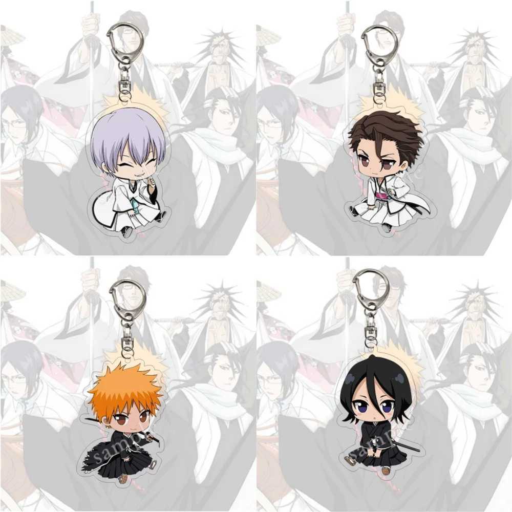 Original Anime Bleach Acrylic Keychain HD Q Edition Cartoon Characte Figurines Kurosaki Ichigo Ishida Uryuu Kuchiki Gift For FanX240919