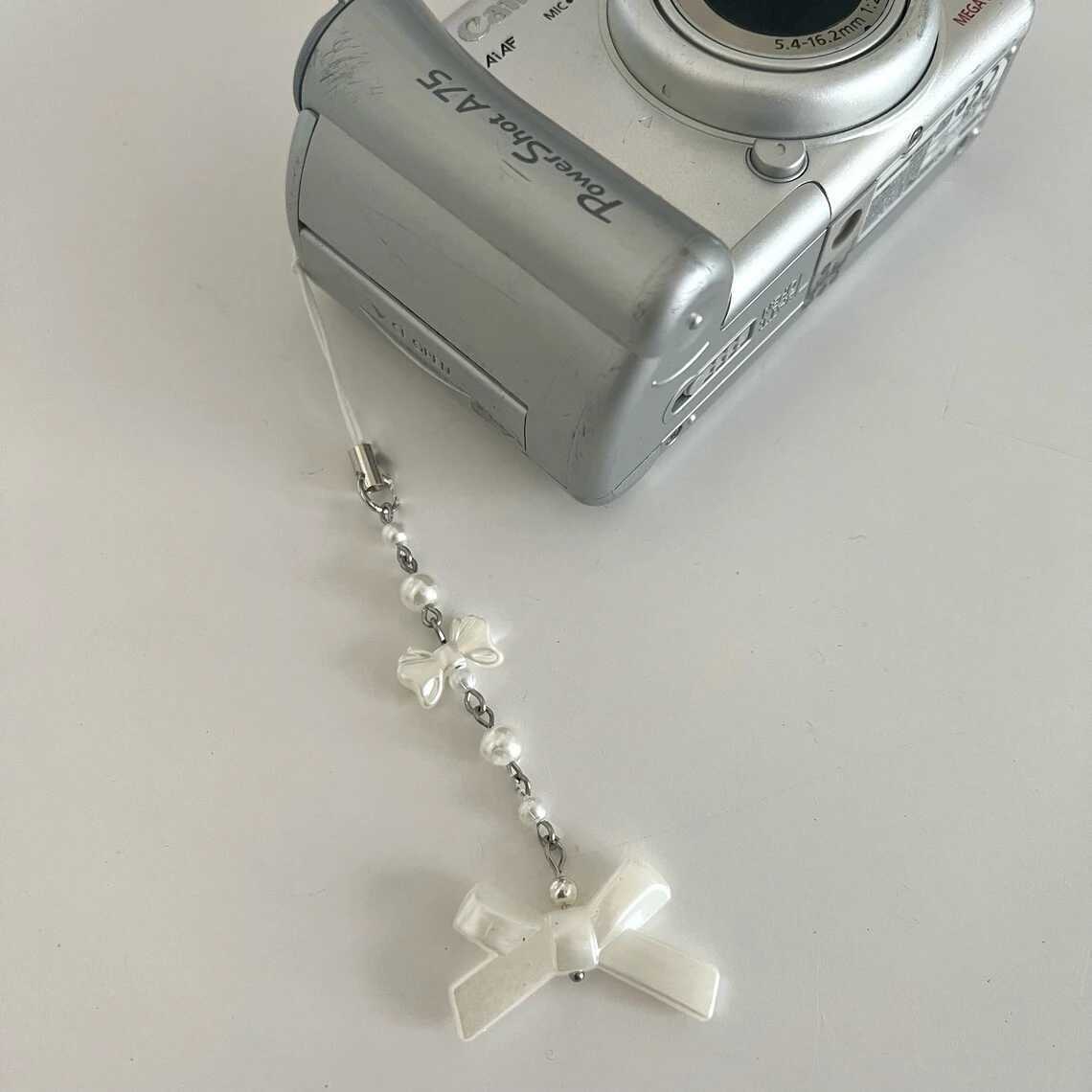 Handmade Coquette Phone Charm Pearl Dainty Bow Keychain | Simple Charms Aesthetic GiftsX240919
