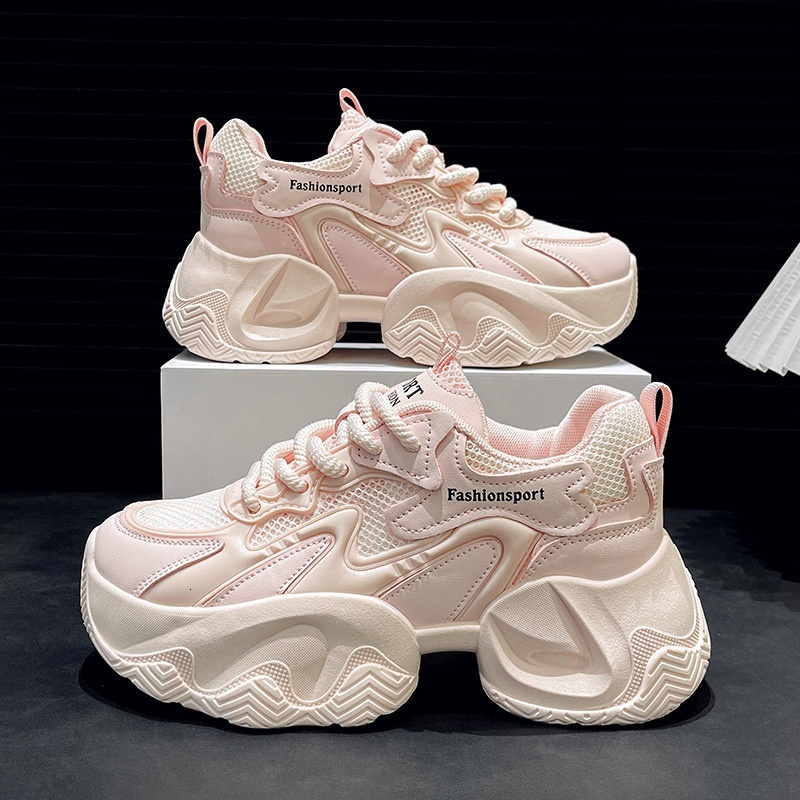 Dad's Female 2024 New Korean Edition Instagram Trendy Fashion Thick Sole Single Spring and Autumn Casual Shoes