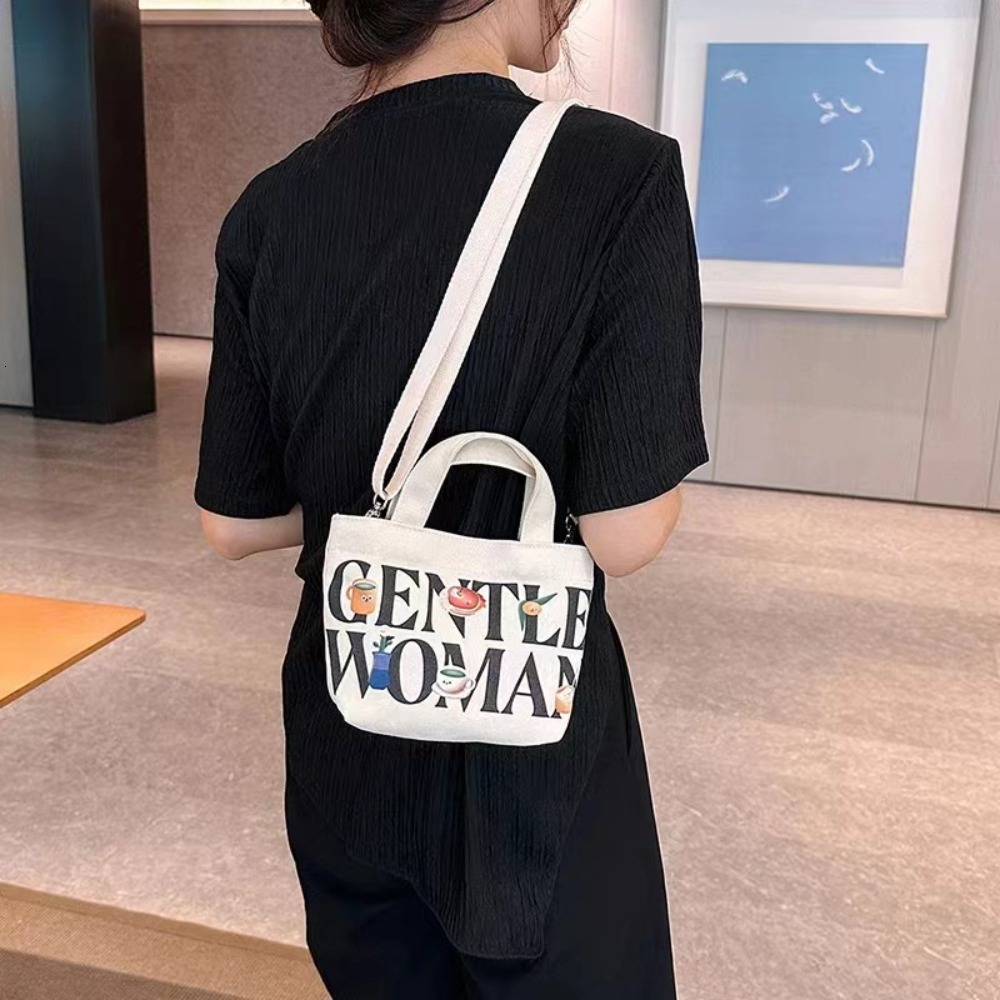 2024 Large Capacity Shoulder Canvas Letter Printing Crossbody Fashion Tote Bags Birthday Gifts