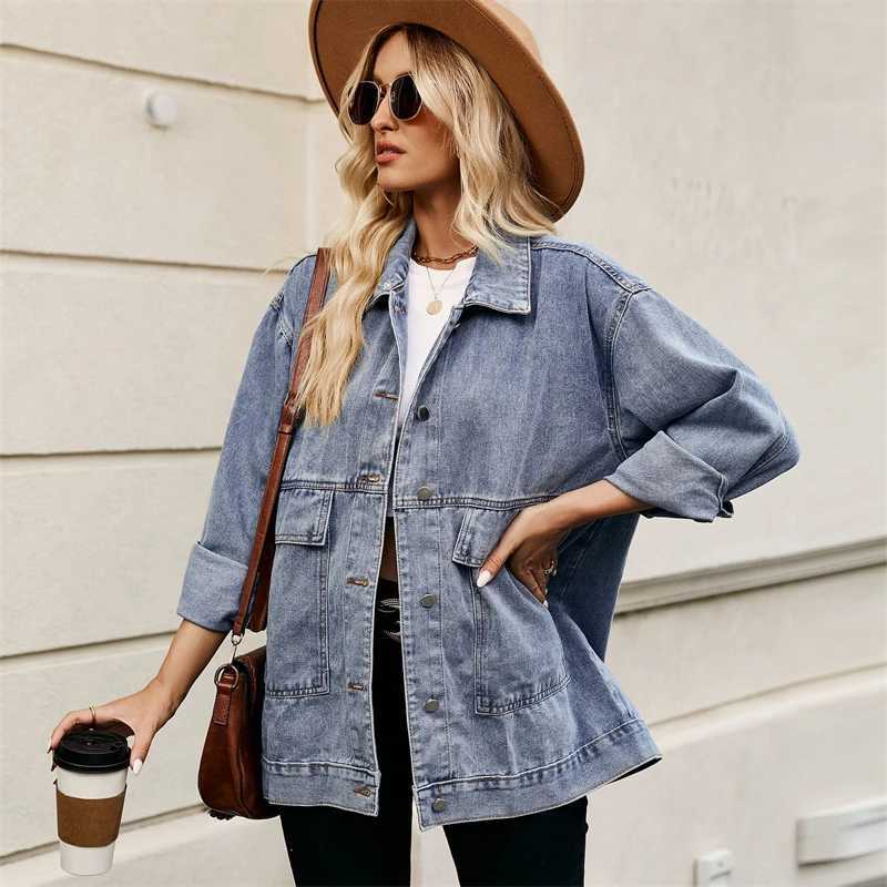Fashion Spring Autumn 2024 Hooded Denim Jacket Women Short Vintage Jean Coats Casual Long Sleeve Top Female Streetwear OuterwearX240920