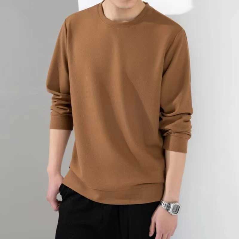 Autumn Winter Fashion Waffle T Shirt Men Long Sleeve Casual Top Oversized T-Shirts Man O Neck Harajuku Shirt Tees Male ClothingX240919