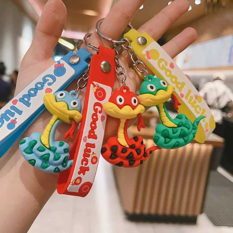 Creative Snake Pendant Keychain Cute Cartoon Zodiac Snake Year Lucky Pendant Backpack Hanging Decoration Accessories GiftsX240919