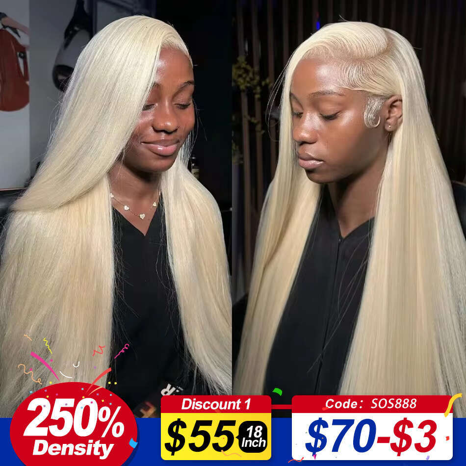613 Honey Blonde Straight 13x4 HD Transparent Front Wig 28 30 32 Inch 13x6 Lace frontal Human Hair Wigs Brazilian For Women