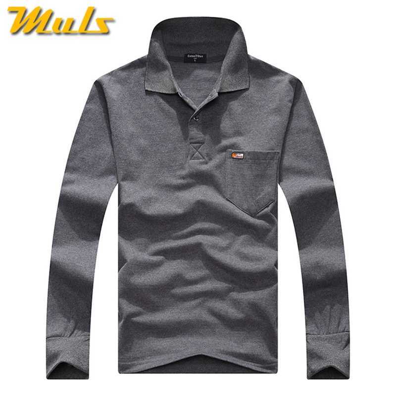Cotton Polos Men Long Sleeve Mens Polo Shirt Spring Autumn Striped Male Polo Dress Classic Business 2018 Father Gift Drop ShipX240920
