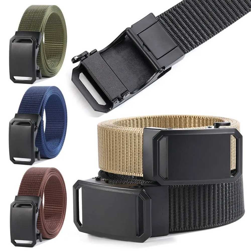 Mens luxury brand high-quality canvas strap mens automatic buckle strap business casual fashionable jeans strap W240920
