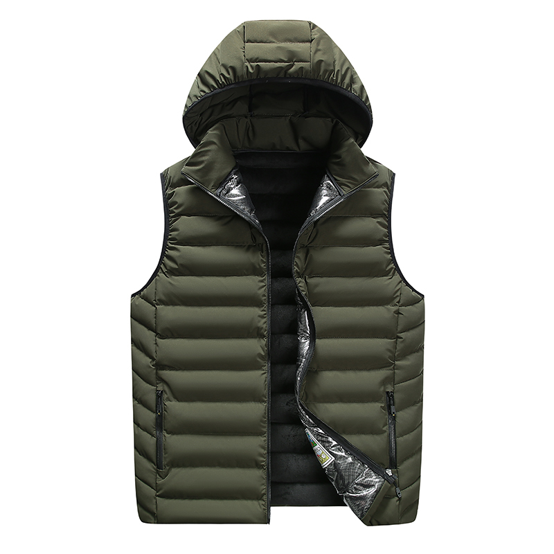 Winter Vest Warm Sleeveless Jacket Hooded Casual Detachable Hat Outwear Men Autumn Thicken Waistcoat Vests Male