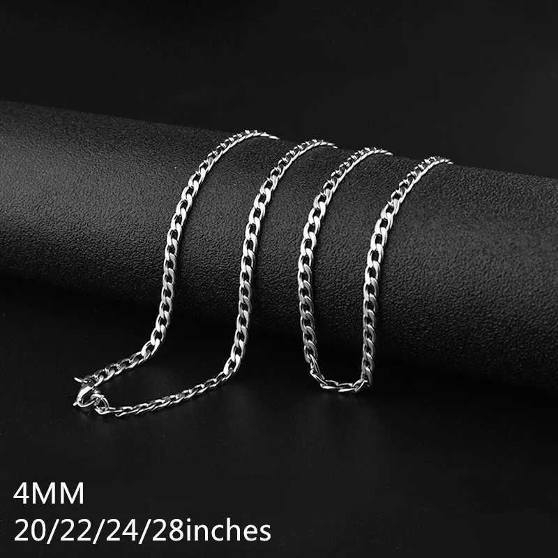 Wholesale Price Width 4MM Stainless Steel Chain Necklace Fashion Men Link Necklace Party Gift Jewelry Length 50-70CM drop shipX240919