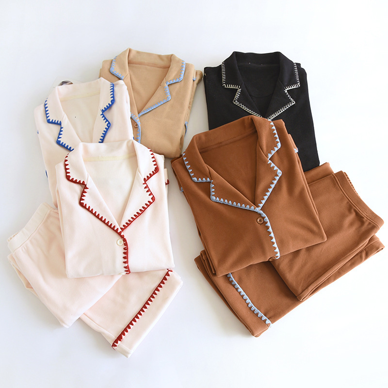 German velvet solid color sleeved long pants sleepwear women's autumn and winter thick warm simple casual cardigan home suit set