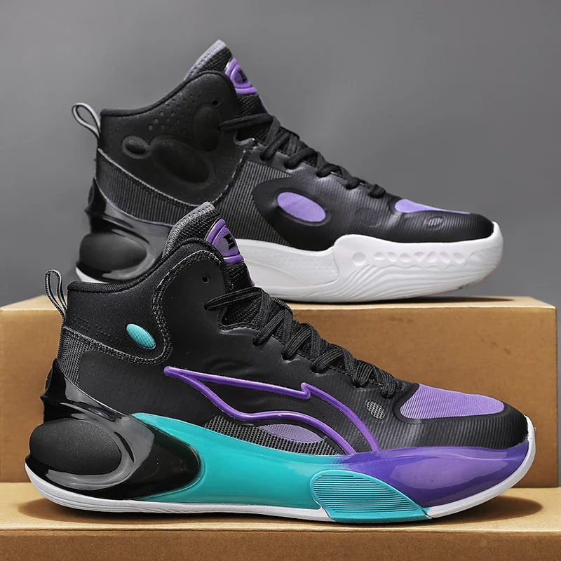 Cool Basketball Shoes Men's Comfortable Breathable Padded Non-Slip 2024 New Outdoor Fitness Sports Fashion Running Shoes