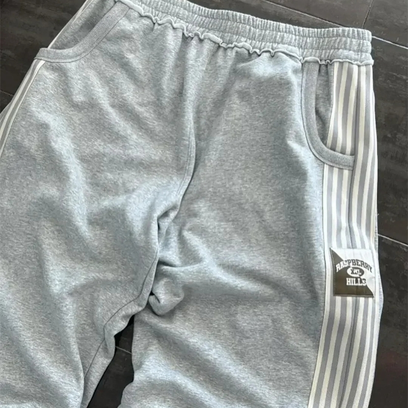 Korean Simple Stripe Baggy Casual Pants Men Women Harajuku Fashion Retro Y2K Style Oversize Trousers High Waisted Straight y240919