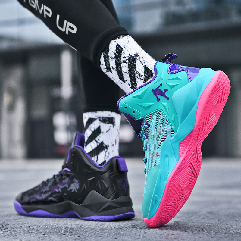 New 2022 Black Purple Original Basketball Shoes Men Outdoor Trending Basketball Sneakers High Quality Sports Men Training Shoes
