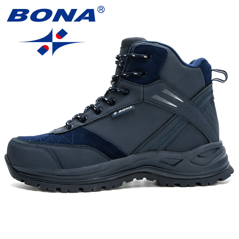 BONA 2024 New Designers Action Leather Climbing & Fishing Men Outdoor Shoes Man New High Top Winter Boots Plush Comfy ad48