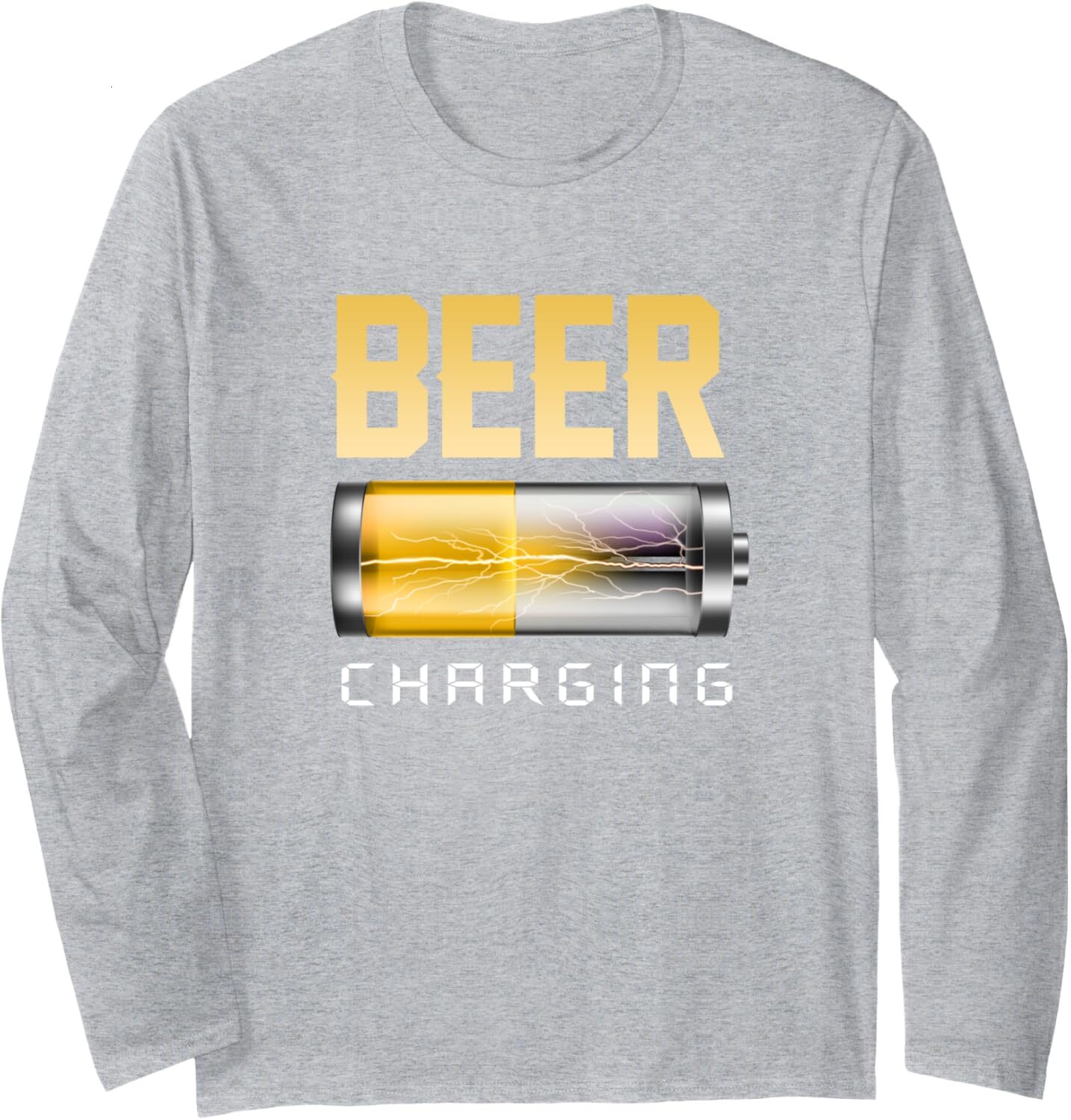 Long Sleeve Shirts for Men sweatshirt Funny Beer Charging Carb Drink Bar Liquor Alcohol Drinker Long Sleeve Tee Streetwear Casual tops clothes