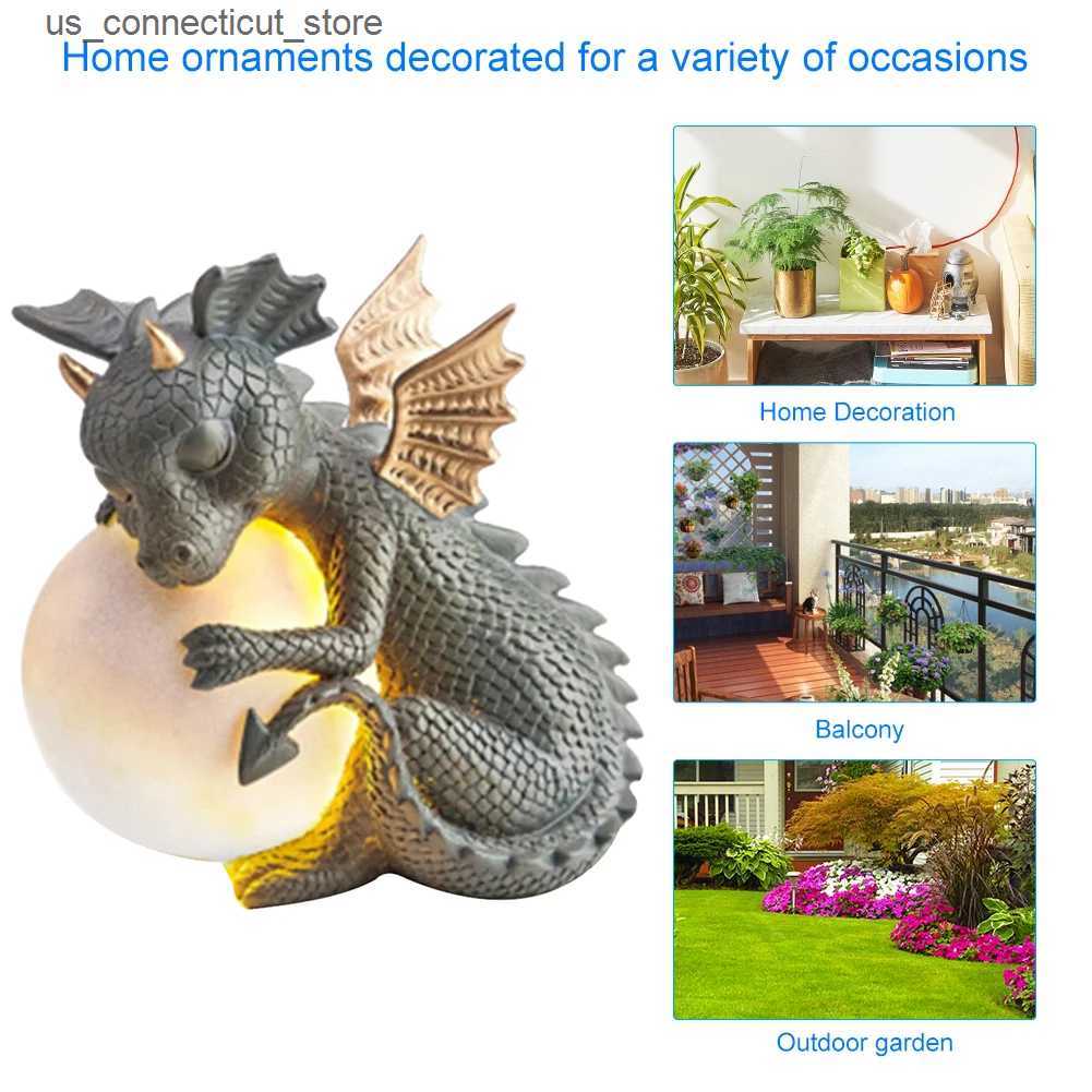 Novelty Lighting 3D Small Dinosaur Shape Sleep Sculpture Resin Table Lamps Decor Night Lights Dragon Model Garden Outdoor Courtyard Decoration L240910
