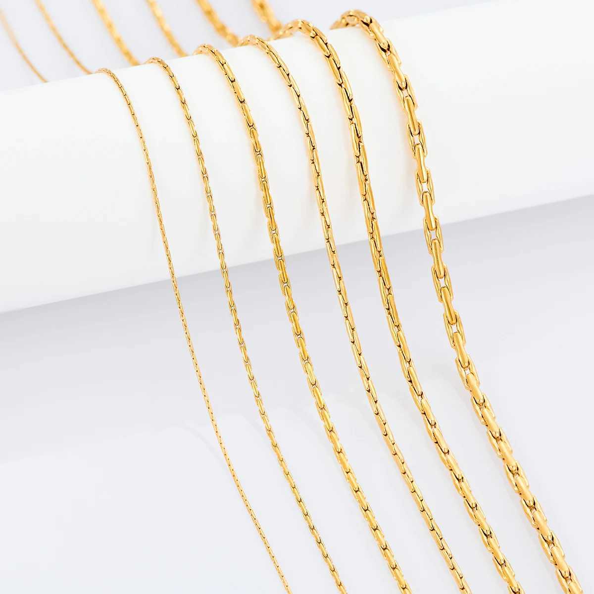 Fine Thin 316L Stainless Steel Necklace for Women Link Proof Coil Duty Cable Chains Waterproof Choker Jewelry Accessory DIY GiftX240919