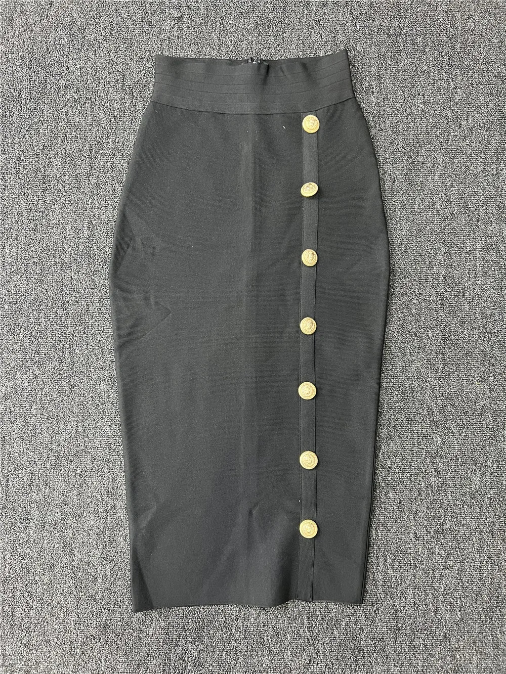 Trendyol Women Skirts Spring High Waist Knee Length Elastic Bandage Pencil Skirt Office Ladies Formal Business Wear 240920