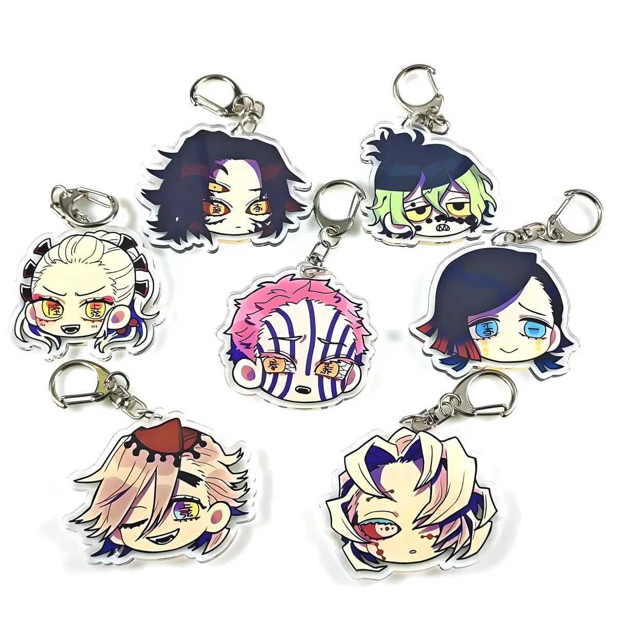 Demon Slayer Acrylic Cartoon Anime Pendant Keychains Holder Car Key Chain Key Ring Phone Bag Hanging Gifts AccessoriesX240919